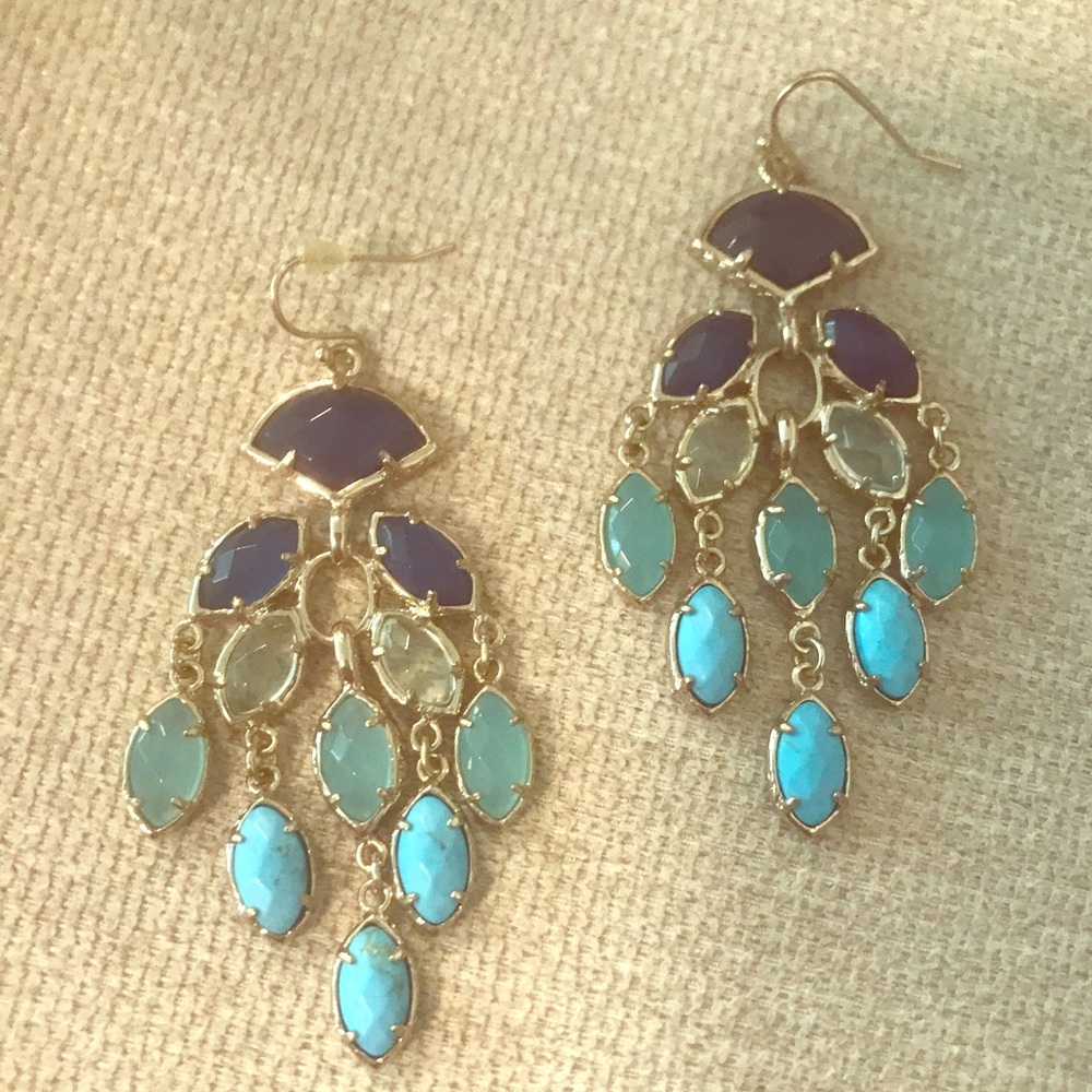 Kendra Scott blue chandelier earrings